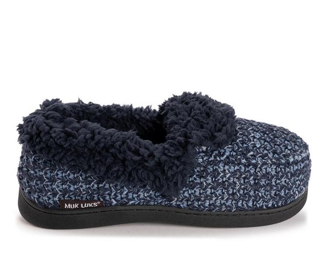 MUK LUKS Anais Moccasin Slipper Slippers in Dark Blue color