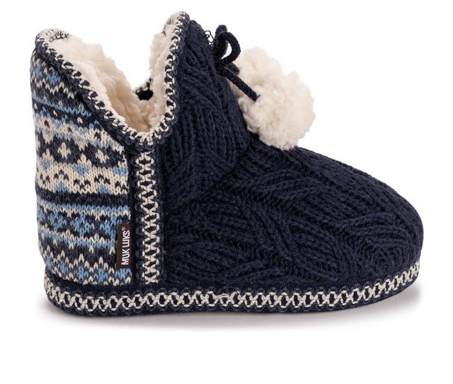 MUK LUKS Amira Slipper Slippers in Dark Saphire color
