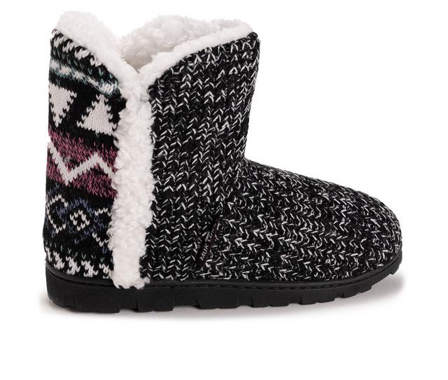 MUK LUKS Cheyenne Tread Boot Slippers in Multi Black color