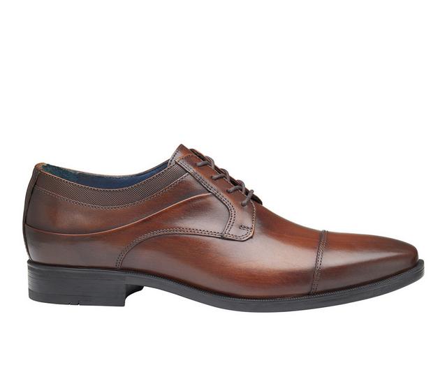 Men's Johnston and Murphy Gibbons Cap Toe Oxfords in Mahogany color