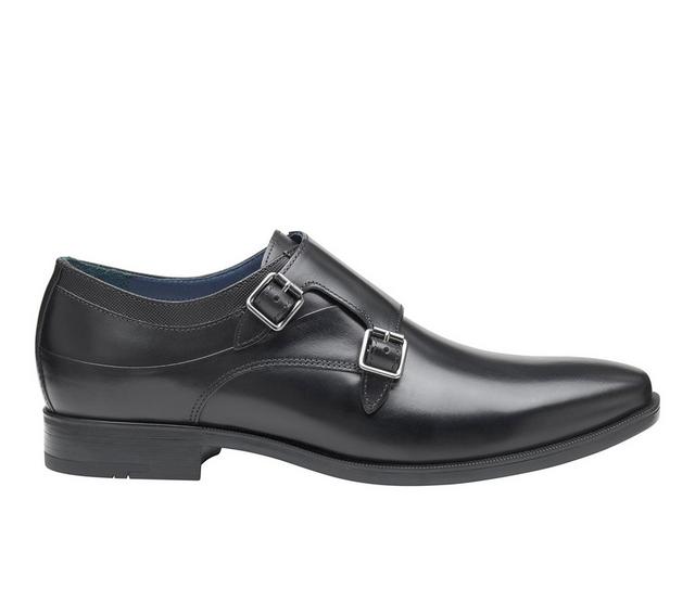 Men's Johnston and Murphy Gibbons Double Monk Dress Shoes in Black color