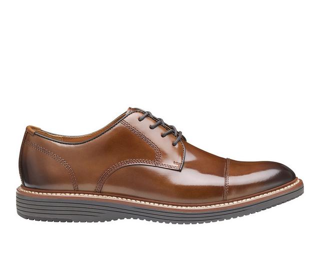 Men's Johnston and Murphy Upton Cap Toe Oxfords in Tan color