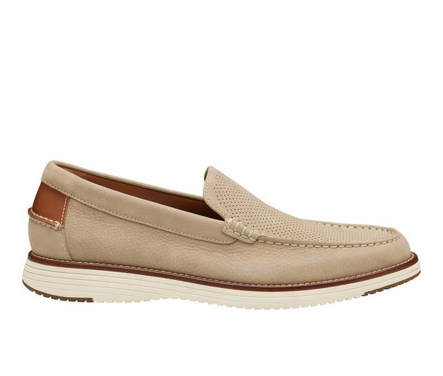 Men's Johnston and Murphy Upton Perfed Vnetian Loafers in Taupe color