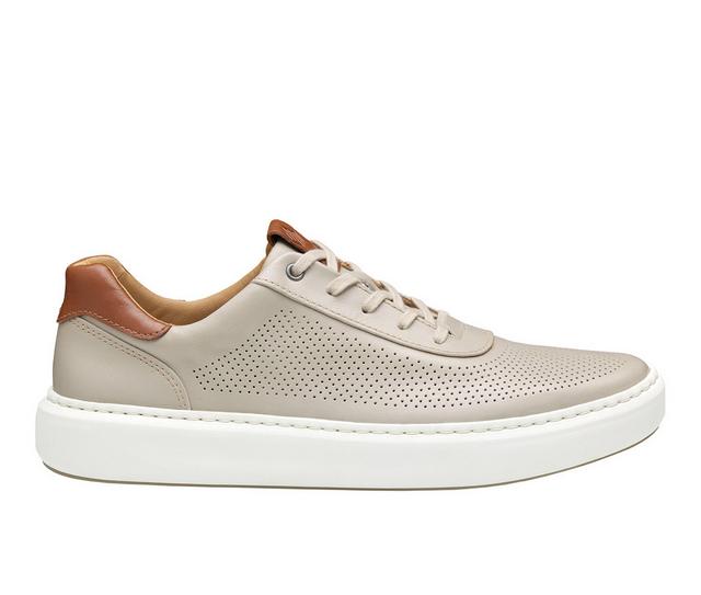 Men's Johnston and Murphy Anders Perfed U-Throat Dress Shoes in Beige color