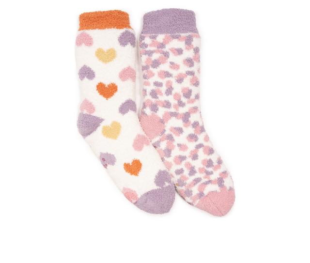 MUK LUKS Cozy Sherpa Lined Cabin Sock Socks in Purple Pink color