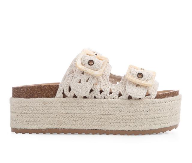 Women's Madden Girl Bali Wedges in Natural Raffia color