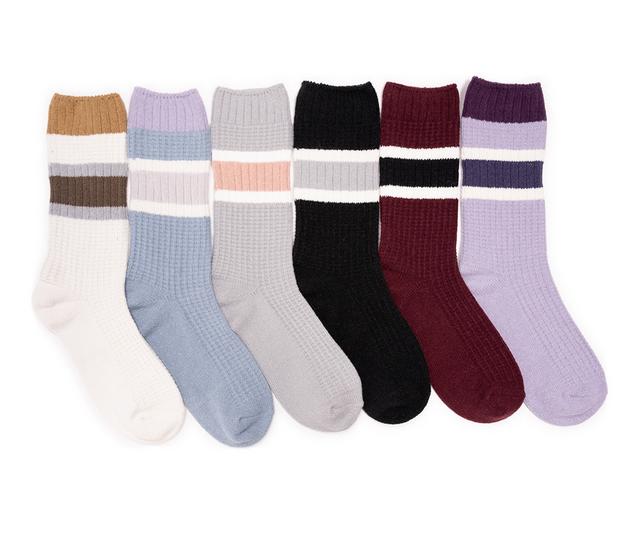 MUK LUKS Microfiber Boot Socks 6 Pack Socks in Multi/Neps color