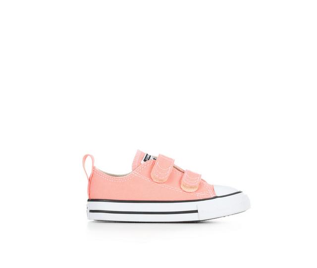 Girls' Converse Infant & Toddler Chuck Taylor All Star Ox 2V SE Sneakers in Peach/White color