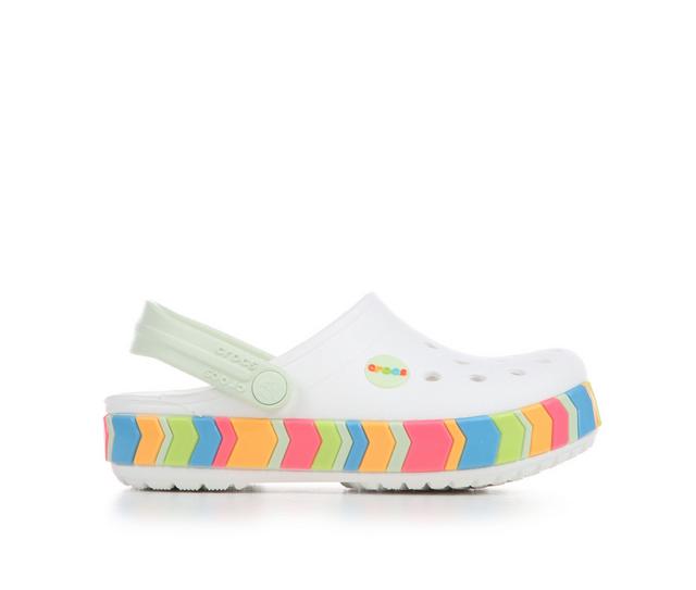 Girls' Crocs Toddler Classic Chevron Band in White/Multi color