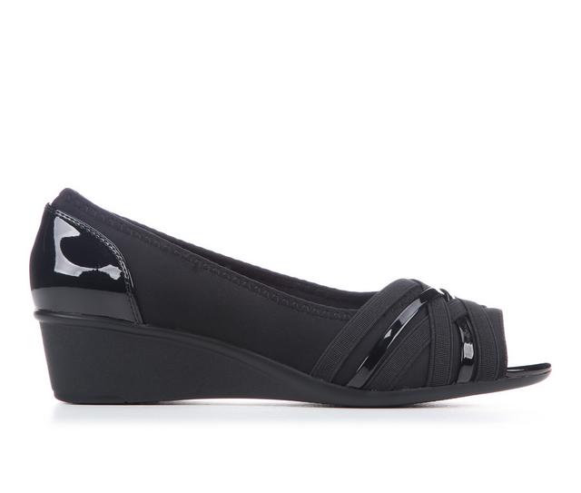 Women's Cliffs by White Mountain Boldest Wedges in Black Nylon color