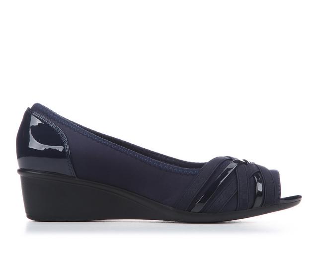 Women's Cliffs by White Mountain Boldest Wedges in Navy Nylon color