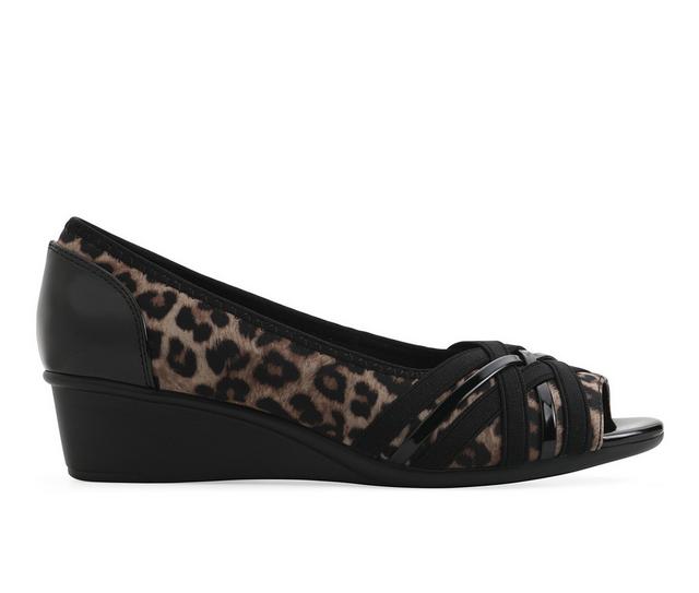 Women's Cliffs by White Mountain Boldest Wedges in Tan Leopard color