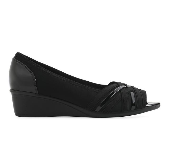 Women's Cliffs by White Mountain Boldest Wedges in Black Wide color