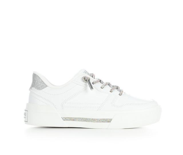 Girls' Skechers Street Little Kid & Big Kid Aura LX Slip-In in White/Silver color