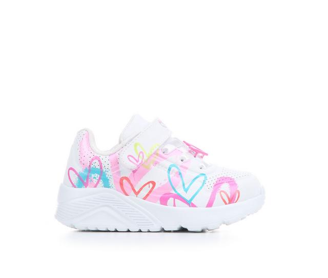 Girls' Skechers Street Toddlers' Uno Lite Flutter Heart Sneakers in White/Multi color