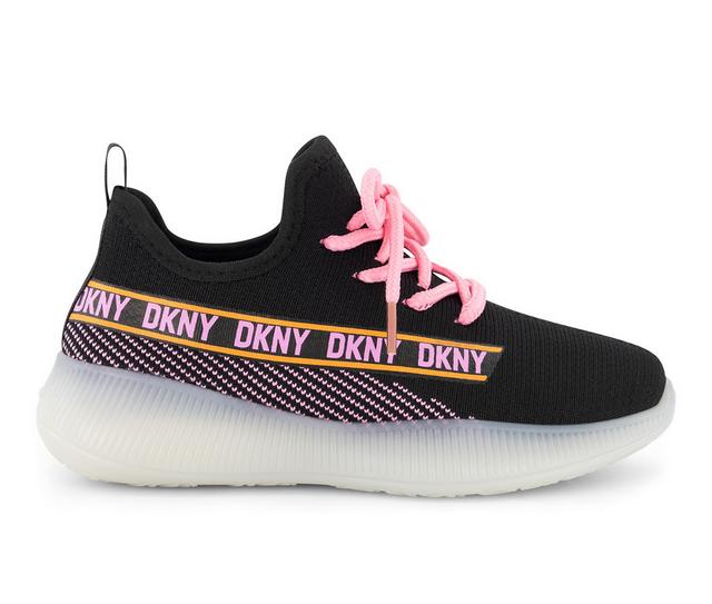 Girls' DKNY Little Kid & Big Kid Landon Knit Sneakers in Black color