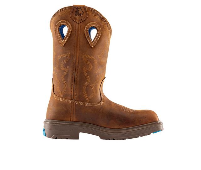 Men's STEEL BLUE Blue Heeler Work Boots in Brown color