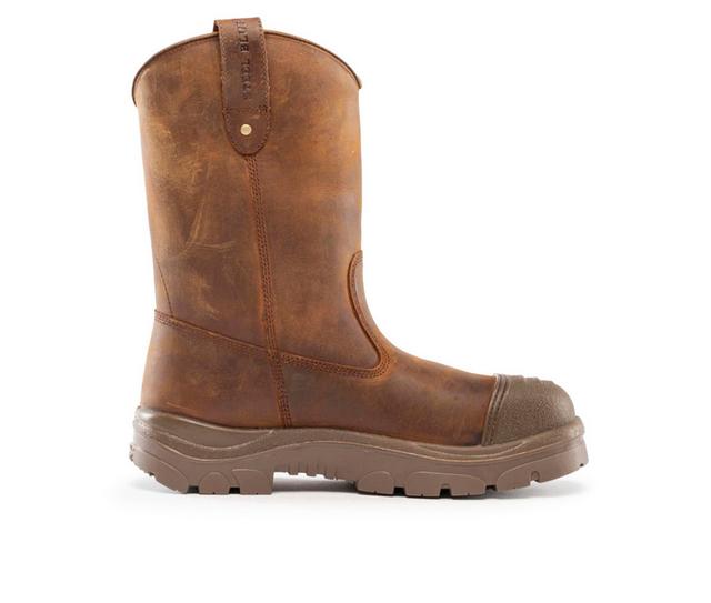 Men's STEEL BLUE Heeler Scuff Work Boots in Brown color