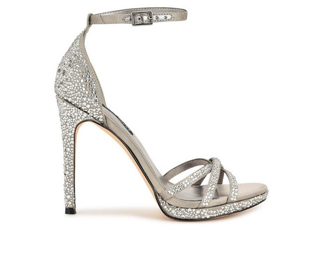Women's Nine West Lartay Dress Sandals in Silver color