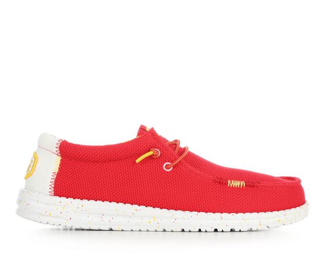 Men's HEYDUDE Wally Spain Casual Shoes in Red Multi color