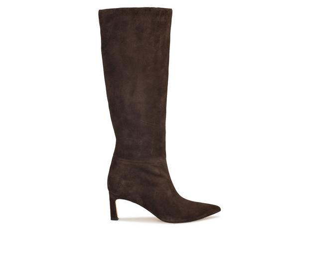 Women's Nine West Lorthey Wide Calf Boot Knee High Boots in Dark Brown color