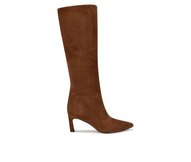 Women's Nine West Lorthey Wide Calf Boot Knee High Boots in Cognac color