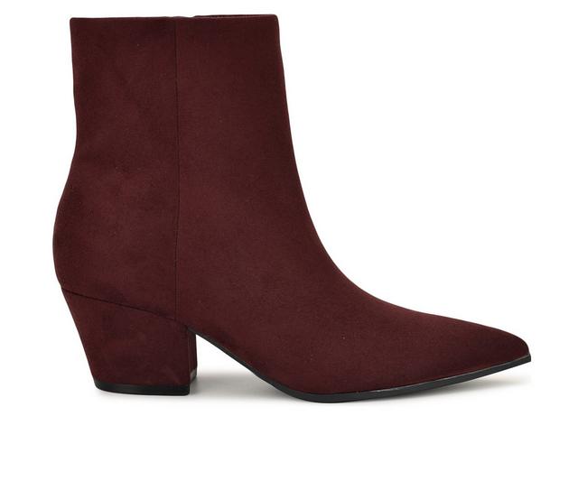 Women's Nine West Serri Booties in Dark Red color