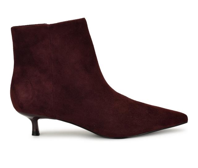 Women's Nine West Turrel Booties in Dark Red color