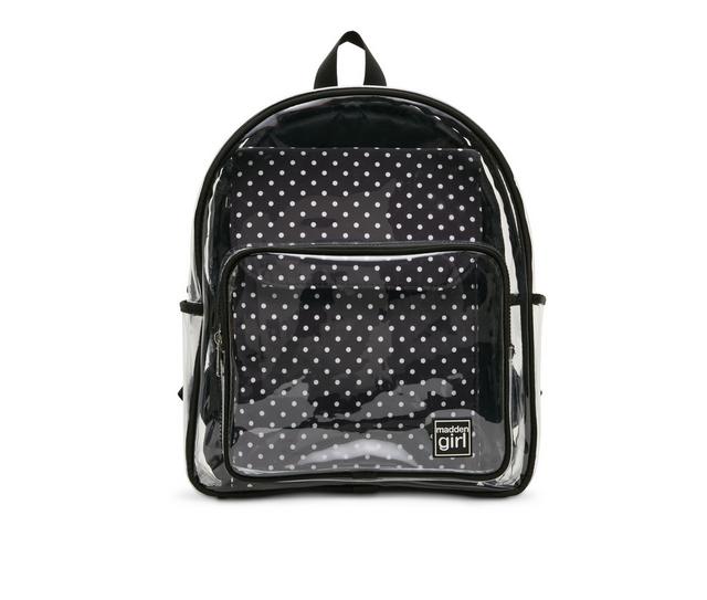 Madden Girl Clear Backpack with Laptop Case in BLACK color