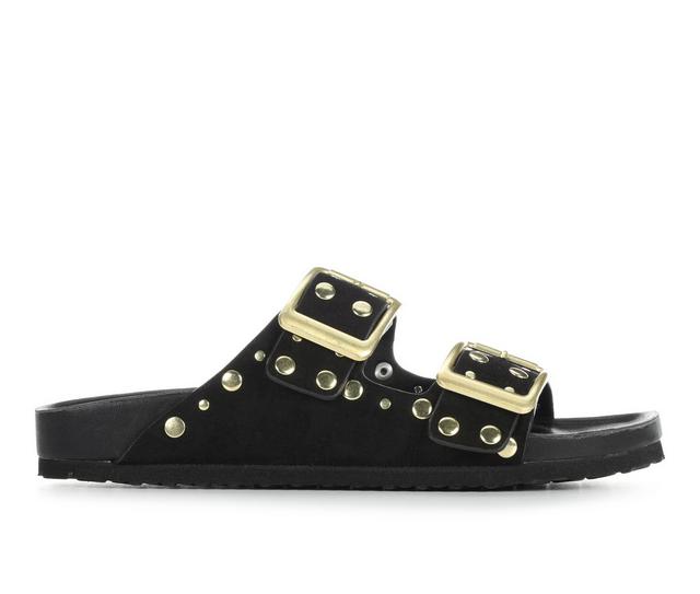 Women's Madden Girl Bodie-S Footbed Sandals in Black Nail color