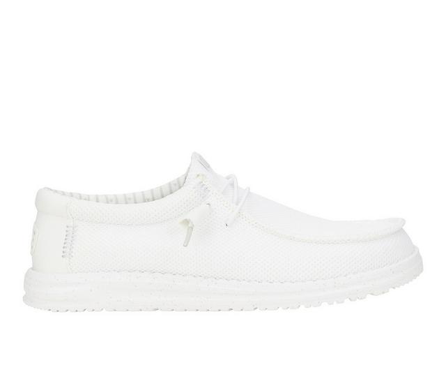 Men's HEYDUDE Walley Stretch Sox Wide Casual Shoes in White color