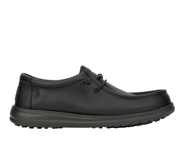 Men's HEYDUDE Wally Work CE Classic Wide Safety Shoes in Black color