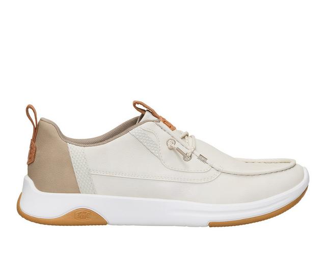 Men's HEYDUDE Wally Dirft Classic Casual Shoes in Silver/White color