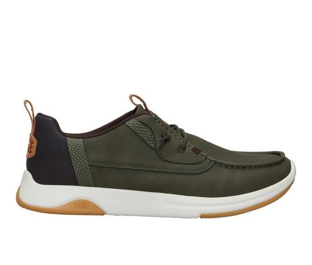 Men's HEYDUDE Wally Dirft Classic Casual Shoes in Green/Birch color