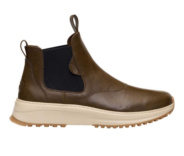 Men's HEYDUDE Tahoe Chelsea Classic Chelsea Boots in Brown/Wood/Ash color
