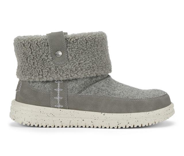 Women's HEYDUDE Camden Cuff Wool Cozy Booties in Grey color