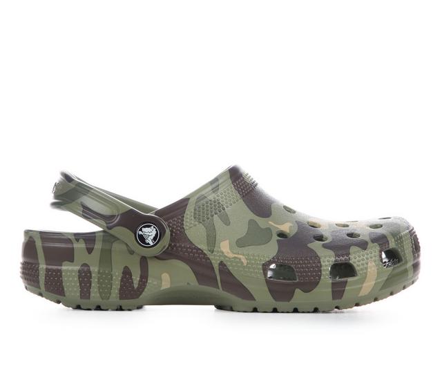 Men's Crocs Classic Duck Camo Clog in Black/Cargo color
