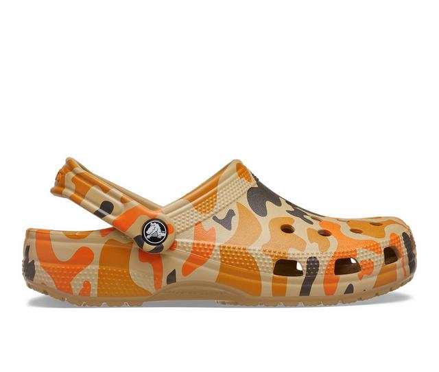Men's Crocs Classic Duck Camo Clog in Tan/Orange color