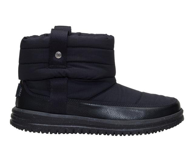 Women's HEYDUDE Camden Cuff Nylon Quilt Booties in Black/Black color