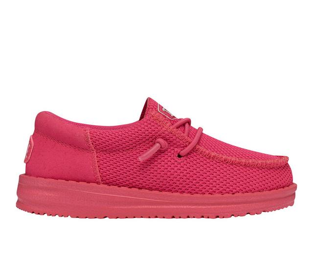 Girls' HEYDUDE Toddler Wally Funk Mono Slip-on Shoes in Electric Pink color