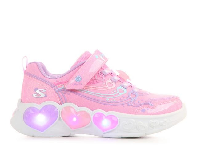 Girls' Skechers Little Kid & Big Kid Enchanted Heart Lights Sneaker in Pink/ Multi color