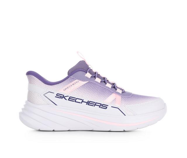 Girls' Skechers Wave 92 Ombre Slip-In Running Shoes in Lavender/ Pink color