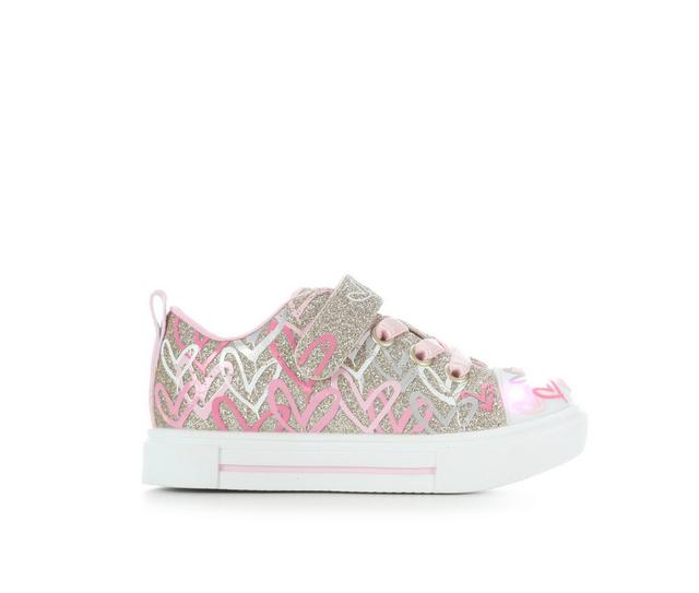 Girls' Skechers Toddler Twinkle Sparks Goldcrown Shoes in Gold/Pink color