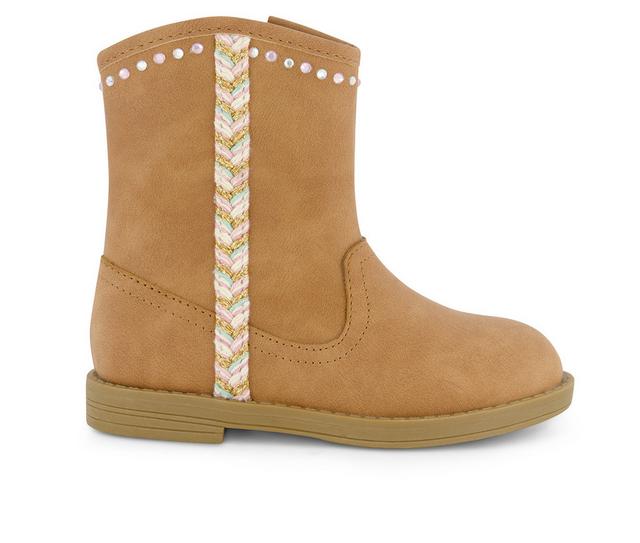 Girls' Jessica Simpson Toddler Layla Stripe Boots in Cognac color