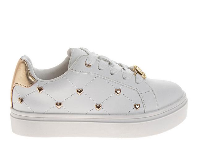 Girls' Badgley Mischka Little Kid & Big Kid O-BM98175 Sneakers in White Gold PU color