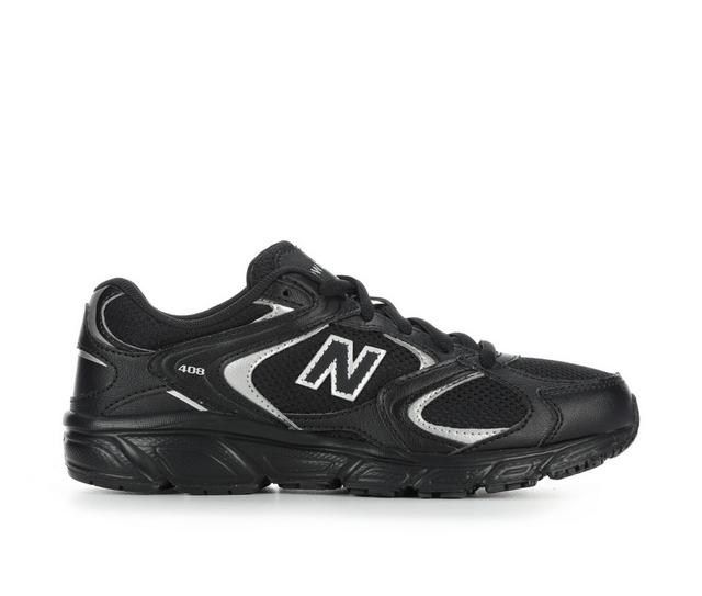 Kids' New Balance Big Kid 408 Wide Running Shoes in Black/Black color
