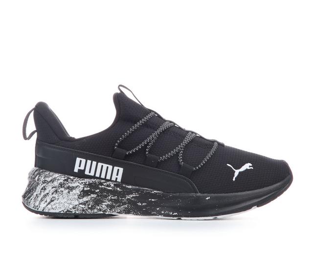 Boys' Puma Big Kid One4All 2.0 Running Shoes in Black/Black/Wht color