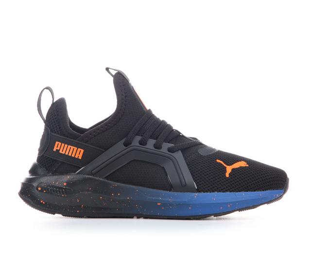 Boys' Puma Little Kid Enzo 5 Speck Fade Running Shoes in Black/Blue/Orng color