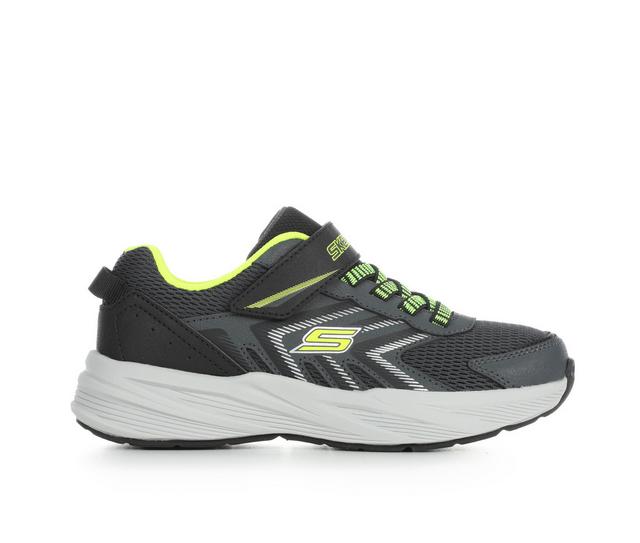 Boys' Skechers Little Kid & Big Kid Microspec Tred Running Shoes in Charcoal/Lime color