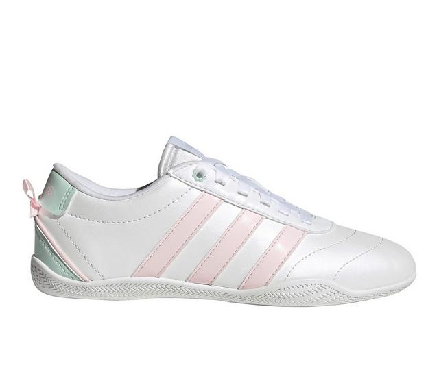 Girls' Adidas Big Kid Grand Court Low Sneakers in Wht/Pnk/Mint color